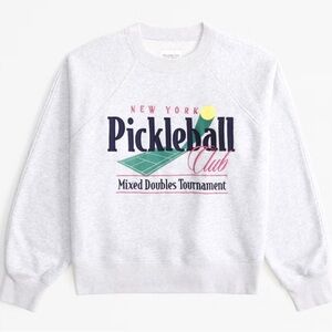 Abercrombie & Fitch Gray Pickleball Crewneck Sweater